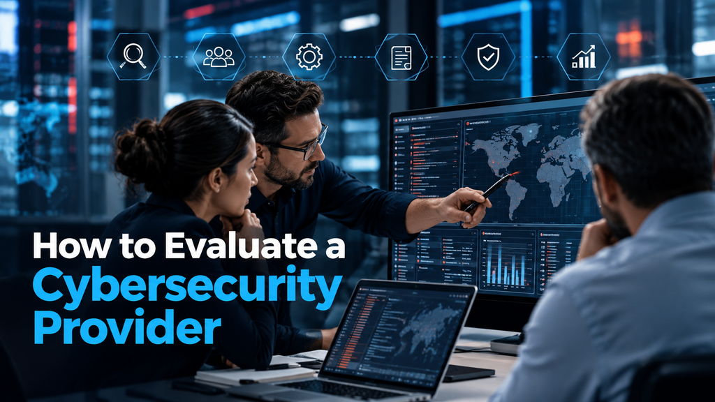 Security leaders reviewing an assessment dashboard to evaluate a cybersecurity provider’s skills and test coverage.)
