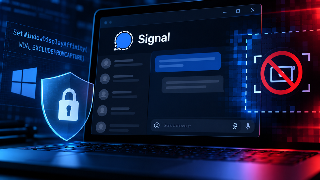 SetWindowDisplayAffinity code on signal to receive no display error.